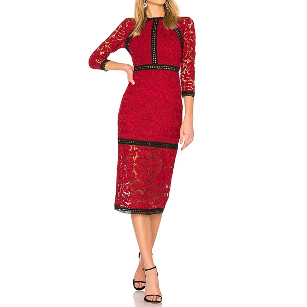 Alexis red lace dress, S, NWT